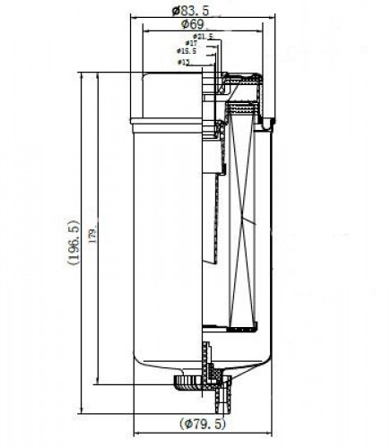 Фильтр топливный для а/м Ford Transit (00-) 2.0D/2.4D (-10.04)/(06-) 2.2D/2.4D