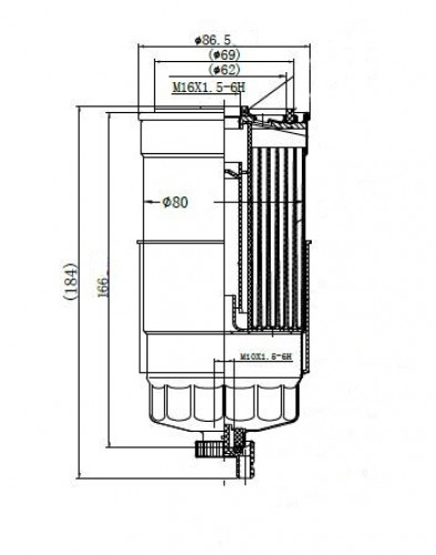 Фильтр топливный для а/м VAG 80 (89-)/Passat B5 (96-) 1.9D
