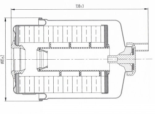 Фильтр топливный для с/т JCB 200/400/500/900-series/CX/DX-series (груб.) d85, h138