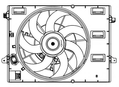 Электровентилятор охлаждения для автомобилей Geely Coolray (18-)/Emgrand (SS11) (21-) 1.5i/1.5T (с кожухом)