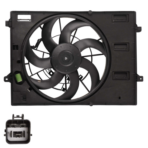 Электровентилятор охлаждения для автомобилей Geely Coolray (18-)/Emgrand (SS11) (21-) 1.5i/1.5T (с кожухом)