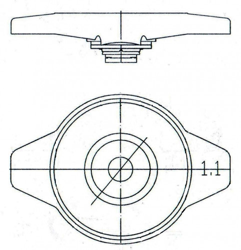 Крышка (пробка) радиатора для автомобилей Toyota/Lexus/Suzuki/Subaru/Mazda/Honda 1.1 bar (мал. клапан)