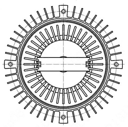 Муфта вязкостная для автомобилей Audi A6 (C4) (94-)/100 (C4) (90-) М24х1.5-6H (без крыльчатки)