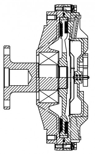 Муфта вязкостная для автомобилей FAW J6 (CA4180) (14-) 11D (без крыльчатки) d 230 мм.