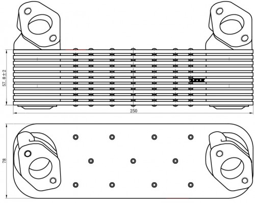 Радиатор масляный для а/м MAN TGA (00-)/F2000 (94-) [D2866; D2876] (10 ребер)