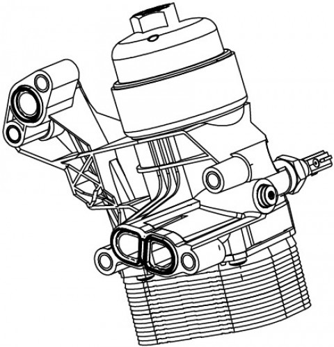 Радиатор масляный в сборе (теплообменник) VW Transporter T6 (15-)/Multivan T6 (15-) 2.0TDI