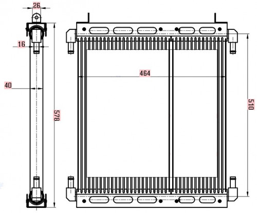 Радиатор масл. для экскаваторов-погрузчиков Terex TLB 815/820/825/860/970/980 с дв. 1104C-44T