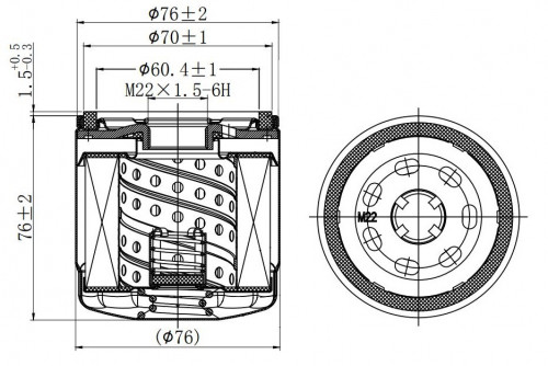 Фильтр масляный для а/м Ford Transit (06-)/(11-)/PSA Boxer/Jumper (06-) 2.2D