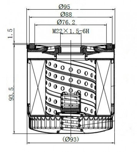 Фильтр масляный для а/м Ford Focus I (98-)/Transit (91-) 1.8D/2.5D