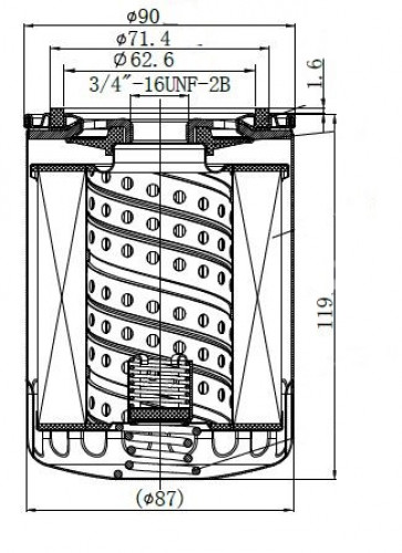 Фильтр для а/м VAG Transporter T4 (90-)/Golf III (93-)/Ford Galaxy (95-) 1.9TDI (масл.) (LOF 1828)