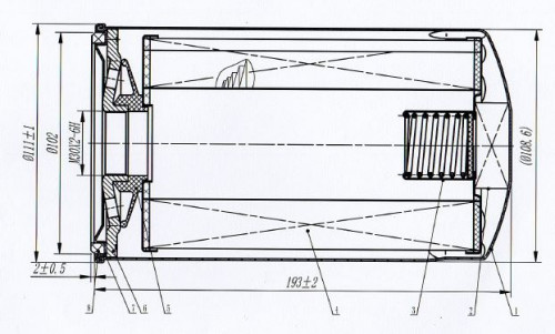 Фильтр масляный для а/м Shacman X6000 (21-) 11.6D/12.6D [WP12/WP13], ресурс 60000км