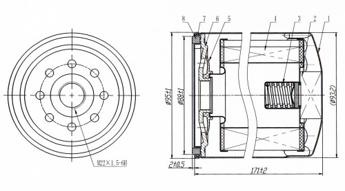 Фильтр масляный для с/т JCB 100-900-series/CX/DX/VM-series [JCB 444]