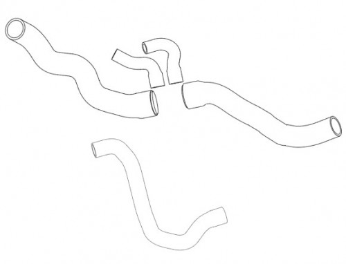 Патрубки охл. для а/м Лада Iskra (25-) 1.6i 16V AT (EPDM, кмпл., 5 шт.)