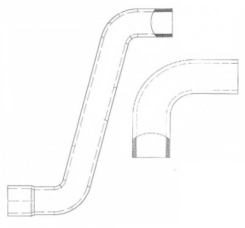 Патрубки охл. для а/м ГАЗ 33106 Валдай c дв.Cummins E-3 (силикон, кмпл., 2 шт.)