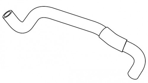 Патрубок отоп. для а/м Nissan Almera N16 (00-)/Primera P12 (01-) 1.5i/1.6i/1.8i отвод. (EPDM, 1 шт.)