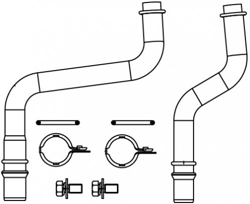 Патрубки отопителя для а/м Fiat Ducato (06-)/PSA Boxer (06-)/Jumper (06-) (алюм.) (комплект, 2шт.)