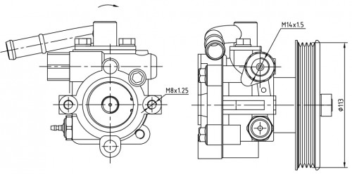 Насос ГУР для автомобилей Kia Spectra (04-)/Shuma (01-) 1.6i