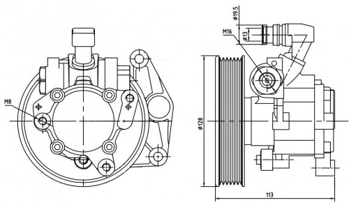 Насос ГУР для автомобилей ML (W164) (05-)/GL (X164) (06-)