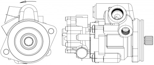 Насос ГУР для автомобилей DAF XF 105 (05-) (в сборе с топл. насосом)