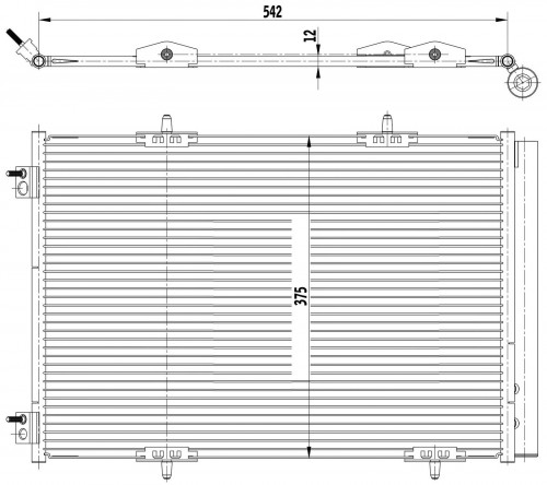 Радиатор кондиционера для Peugeot 207 (06-)/Citroen C3 (09-)