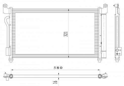 Радиатор кондиционера для автомобилей Indis S18D (10-) 1.3i