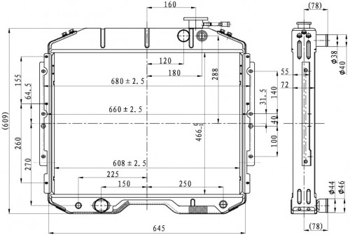 Радиатор охлаждения для автомобилей ГАЗ 3309 Д245 Eвро3