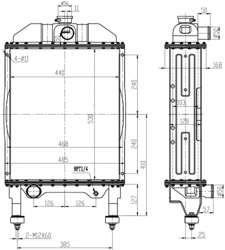 Радиатор охлаждения алюм. для трактора МТЗ-1221 (5-ти ряд.)