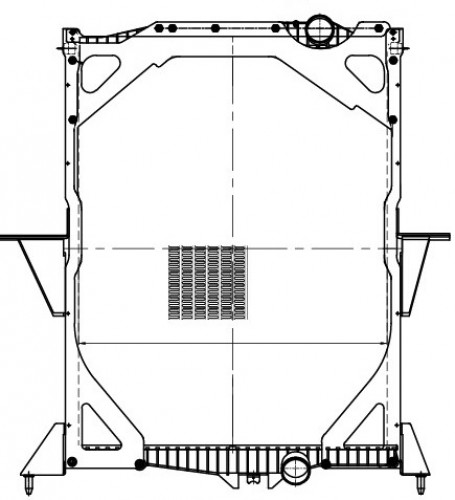 Радиатор охлаждения для автомобилей Volvo Trucks FH (93-)/FM (98-)/FM (01-)/FM (05-)/FMX (10-) (с рамкой)