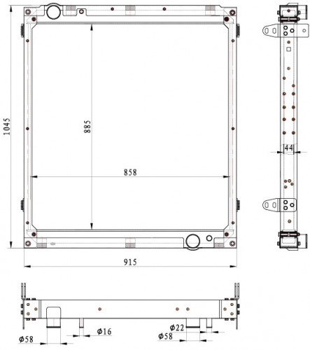 Радиатор охлаждения для а/м Sitrak C7H/Howo T5G с дв. MC13 (в блоке охл. 712W061000005)
