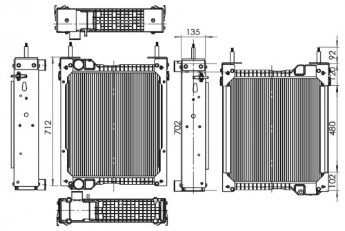 Радиатор охлаждения для экскаваторов-погрузчиков Volvo BL60/61/70/71 (02-)/BL61 Plus/BL71 Plus (07-) с дв. D4D