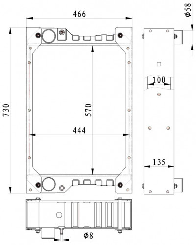 Радиатор охлаждения для экскаваторов-погрузчиков Hidromek 102B,102S Alpha с дв. 1104D-44TA