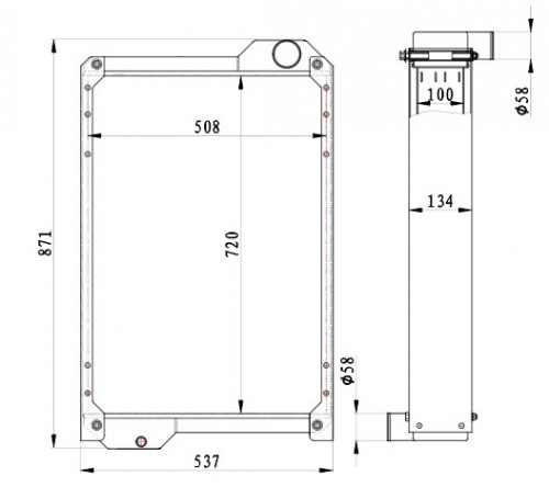 Радиатор охлаждения для тракторов Case Magnum MX 180/200/220/240/270 с дв. Cummins C6T8.3