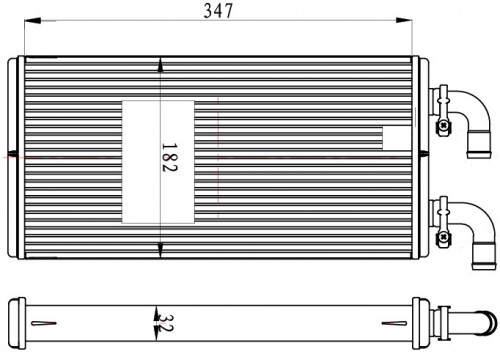 Радиатор отопителя для автомобилей Урал-М 4320 (бескапотная кабина)