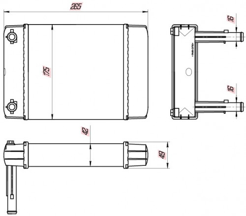 Радиатор отопителя для а/м Fiat Ducato (06-)/PSA Boxer (06-)/Jumper (06-) (салонный)