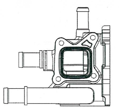 Корпус термостата для автомобилей Opel Astra J (10-)/Chevrolet Cruze (09-)/Aveo T300 (11-) (алюминиевый)