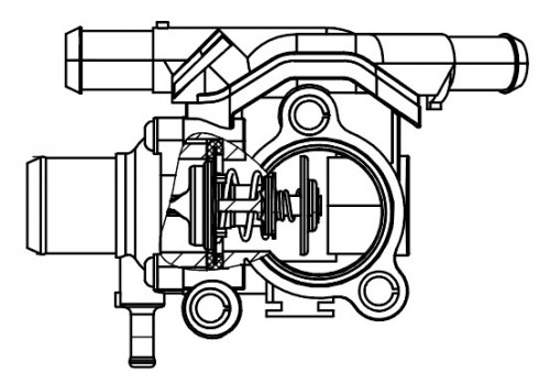 Термостат для автомобилей Ford Focus I (98-) 1.8i/2.0i (92°С) (с корпусом)