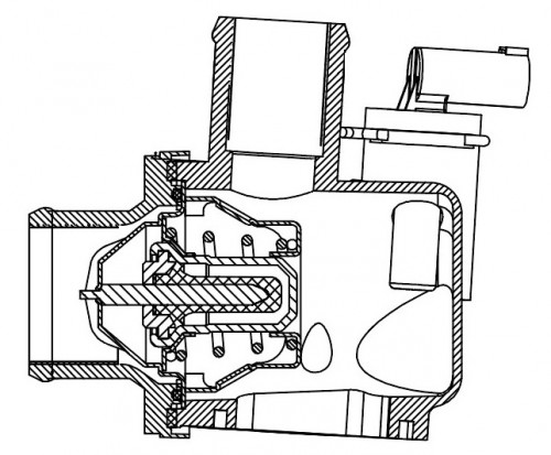Термостат для автомобилей Mercedes-Benz A (W168) (97-) [M166] (87°С) (с корпусом)