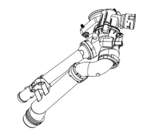 Термостат для автомобилей C (W205) (14-) [M274] (с пластиковым корпусом и дополнительным патрубком; прямые трубки)