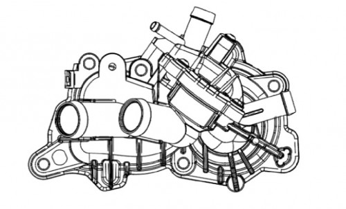 Корпус термостата для автомобилей VW Polo Sedan (15-)/Skoda Octavia A7 (13-) (пластик)