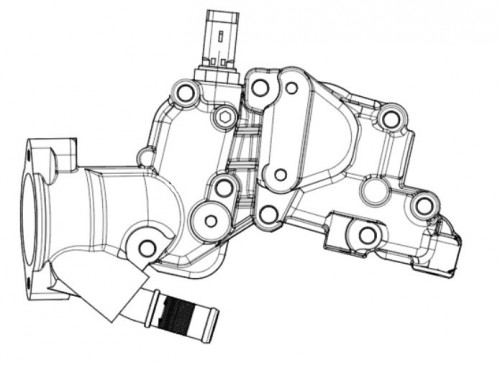 Корпус термостата для автомобилей Peugeot 206 (07-)/207 (06-)/Citroen C3 (02-) 1.4i (алюминиевый)