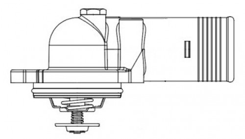 Термостат для экскаваторов-погрузчиков Terex TLB 815/820/825/860/970/980 4.4D (Perkins) (82°С) (с корпусом)