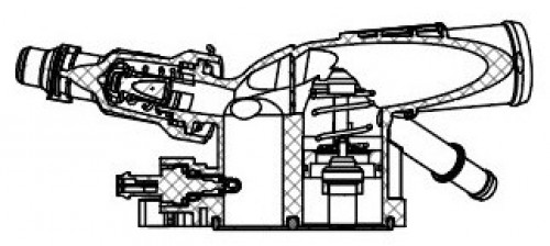 Термостат для автомобилей Changan CS55 Plus (19-)/CS35 Plus (21-)/UNI-T (20-)/UNI-V (22-)/Eado Plus (21-) (с корпусом) (50/100°С)