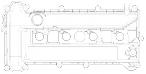 Крышка клапанная для а/м Ford Focus II (04-)/Mondeo IV (07-) 1.8i/2.0i (пластик., с прокл.)