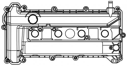 Крышка клапанная для а/м Ford Mondeo III (00-)/IV (07-) 1.8i/2.0i (пластик., с прокл.)