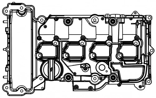 Крышка клапанная для а/м Mercedes-Benz E W212 (09-)/C W204 (07-) 1.8i (алюм., с прокл.)