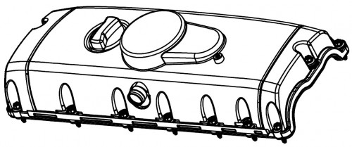 Крышка клапанная для а/м VW Touareg (02-)/Transporter T5 (03-) 2.5D [BPE]