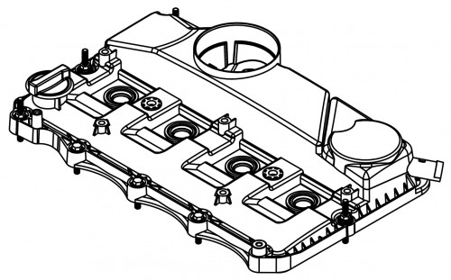 Крышка клапанная для а/м PSA Boxer (06-)/Jumper (06-)/Ford Transit (06-) 2.2D (с прокл.)