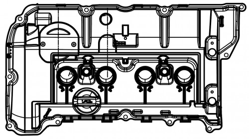 Крышка клапанная для а/м Peugeot 308 (07-)/Citroen C4 (04-)/Berlingo (09-)/MINI Countryman (10-) 1.6i [EP6] (алюм., с прокл.)