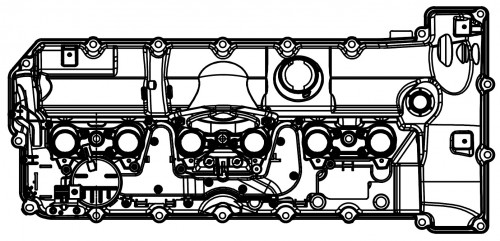 Крышка клапанная для а/м BMW X5 E70 (07-)/5 E60 (03-) 2.5i/3.0i (алюм. с прокл.)