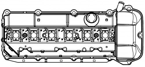 Крышка клапанная для а/м BMW X5 E53 (00-)/5 E39 (95-) 2.5i/3.0i (алюм., с прокл.)